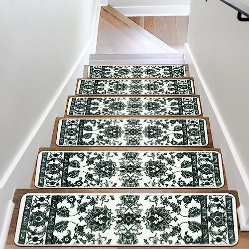Spurtar Carpet Stair Mats Non Slip Indoor, 15 Pack 30 x 8 Stair Carpet  Treads, Skid Guard Tread Carpet for Stairs, Anti Slip Staircase Runners for