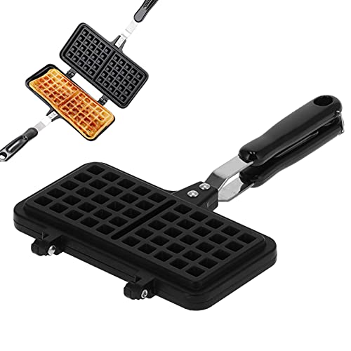 Cyrank Stovetop Waffle Iron: Non-Stick, Aluminum, Double-Sided, 8.1X4.1in