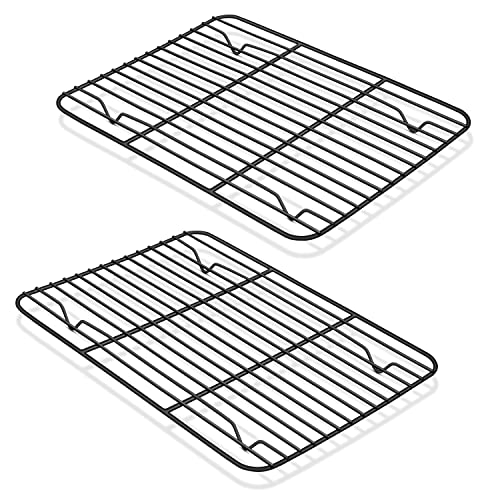 P&P CHEF Toaster Oven Tray with Rack Set (2 Pans + 2 Racks), Size 9'' x