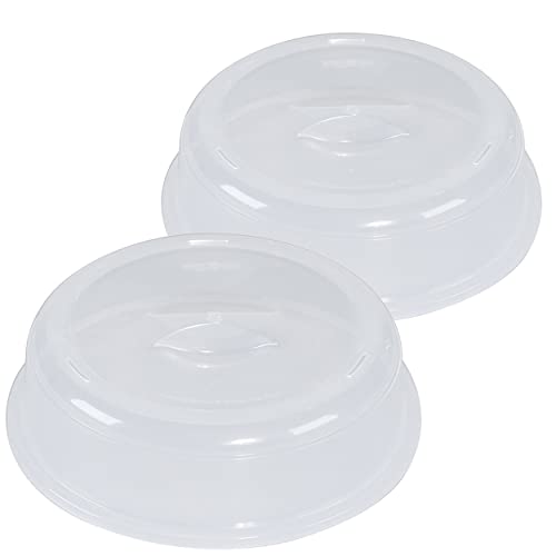 Youngever 2 Pack 12 Inch Plastic Microwave Splatter Covers, Reusable White  Microwave Covers for Food