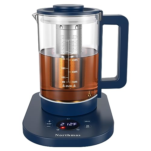 Northmas 1200W Glass Kettle with Temperature Control & Tea Infuser