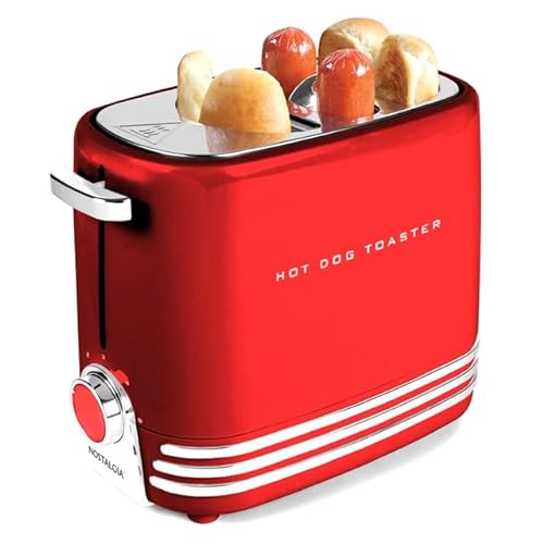 Mini Tongs Nostalgia Hot Dog Toaster - Red