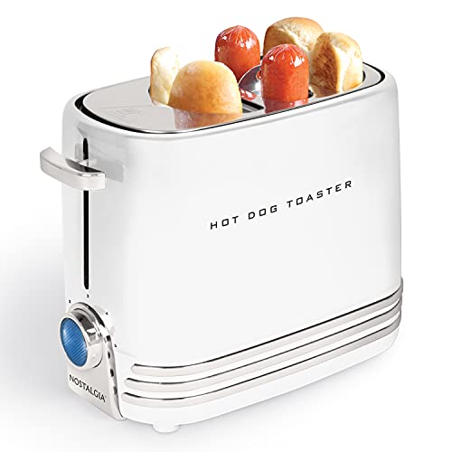 Nostalgia HDT900WHT Pop-Up 2 Hot Dog and Bun Toaster