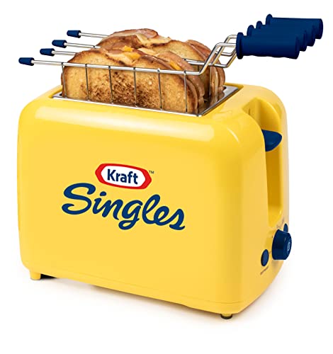 Nostalgia Kraft Singles Toaster with Easy-Clean Toaster Baskets