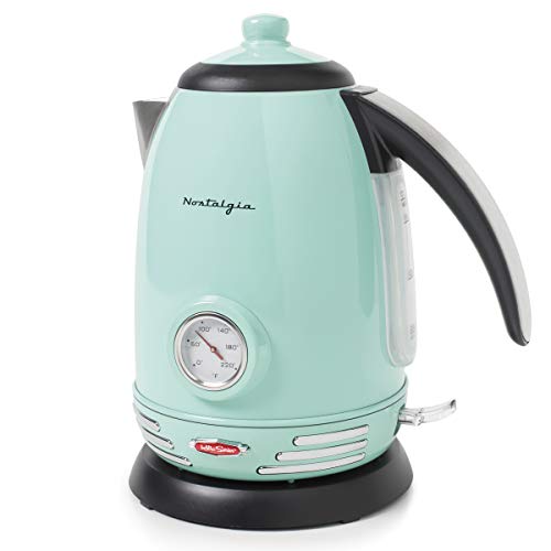 Nostalgia Retro Stainless Steel Electric Tea And Water Kettle