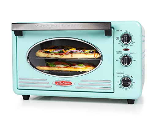 Nostalgia Retro Toaster Oven with 4 Cooking Functions