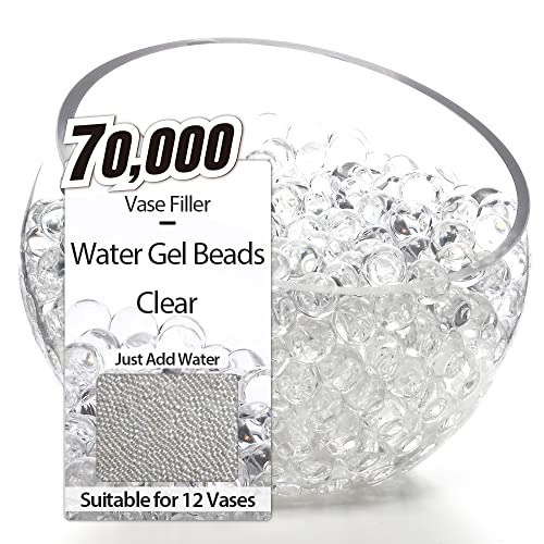 Hicarer 10000 Pieces Vase Filler Beads Gems Water Gel Beads Growing Crystal  Pearls Wedding Centerpiece Decoration (