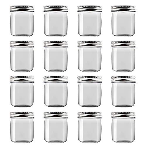 novelinks 8oz Clear Plastic Jars - 16 Pack