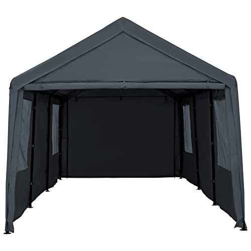 NOWENSOL Carport Canopy 10x20ft Heavy Duty with Removable Sidewalls & Doors