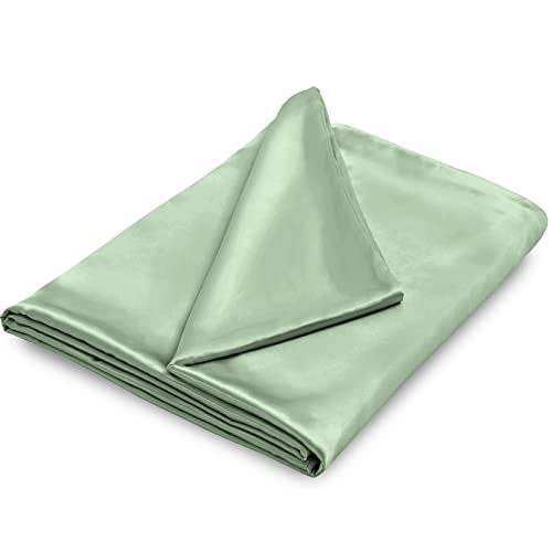 NSGZ Satin Weighted Blanket Cover, Luxury Silky Duvet - Sage Green