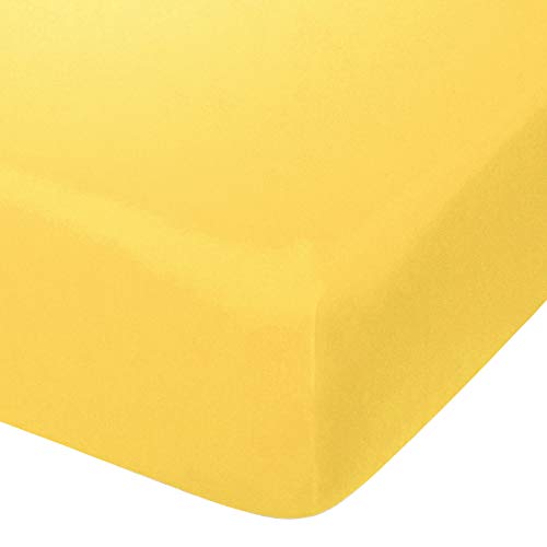 NTBAY Brushed Microfiber Fitted Crib Sheet, Super Soft 28x52, Yellow