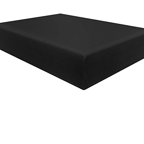 NTBAY Super Soft Microfiber Twin XL Fitted Sheet, Deep Pocket, Black