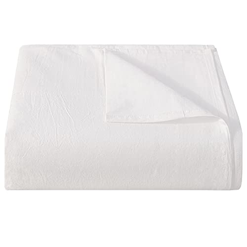 NTBAY Washed Cotton Twin Flat Sheet