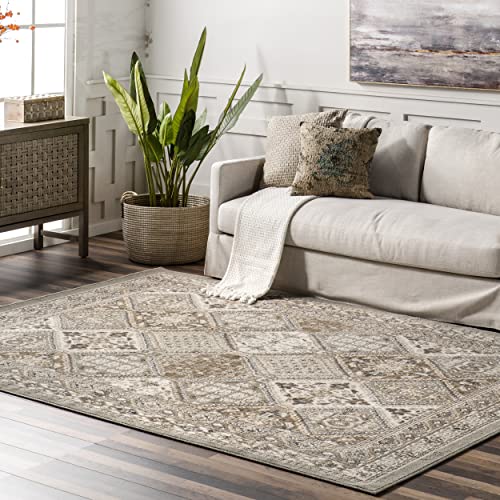 nuLOOM Becca Traditional Tiled Area Rug, 4x6, Grey