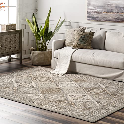 nuLOOM Becca Traditional Tiled Area Rug, 9x12, Grey
