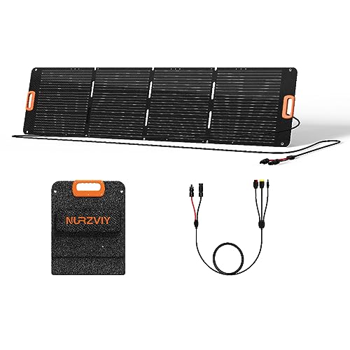 NURZVIY 80W Portable Solar Panel for Power Stations, Waterproof Foldable Charger