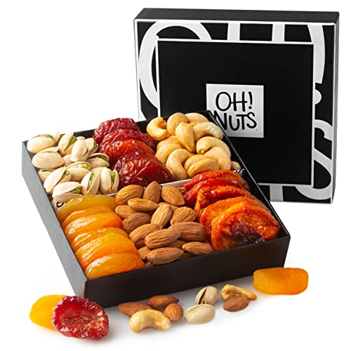 Nut and Dried Fruit Gift Basket - Assorted Nuts and Dried Fruits Holiday Snack Box