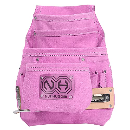Nut Hugger Women's Tool Belt - Pink Leather Suede with Pockets