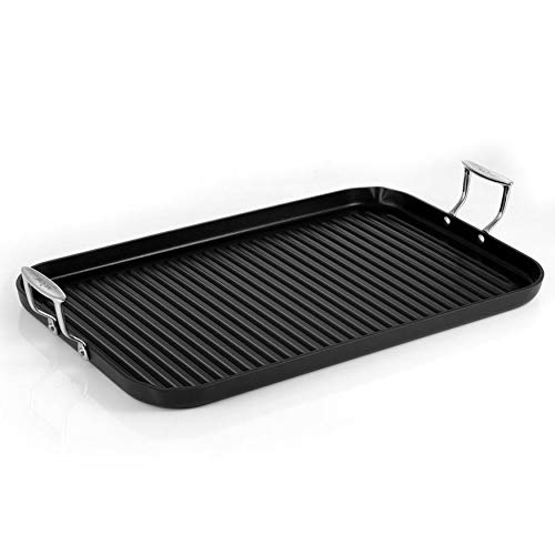 Vayepro Stove Top Flat Griddle,2 Burner Griddle Grill Pan for Glass Stove  Top Grill,Aluminum Pancake Griddle,Non-Stick Top Double Burner Griddle for
