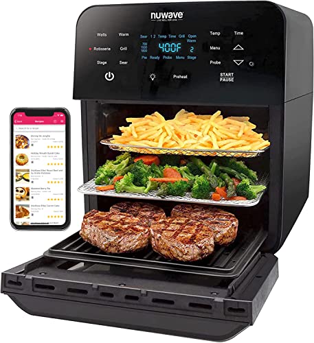 Nuwave Brio 15.5Qt Air Fryer Rotisserie Oven: X-Large, Powerful, 100 Presets
