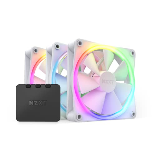 NZXT F120 RGB Fans - Triple (RGB Fan & Controller Included) - 120mm Fan - White