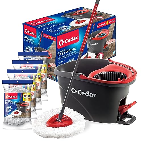 O-Cedar Spin Mop & Bucket Cleaning System with 4 Refills