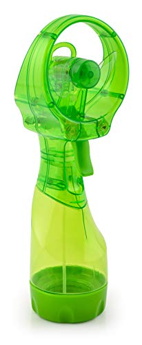 O2COOL Deluxe Handheld Water Misting Fan (Green) with Batteries