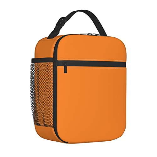 TEIKKIOP Orange Insulated Lunch Bag with Detachable Handle