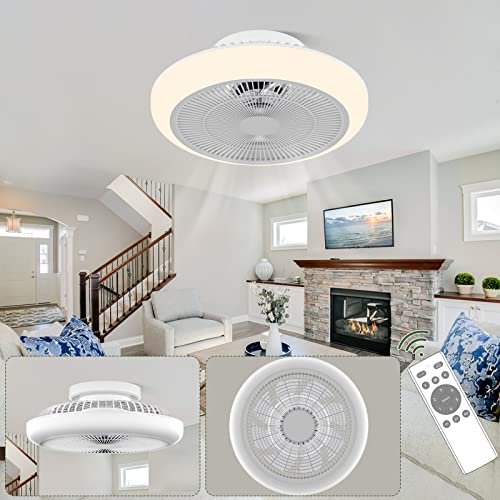 Obabala 18 Inch Low Profile Bladeless Ceiling Fan with Light
