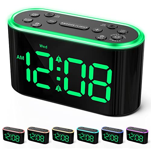 Odokee Digital Alarm Clock for Kids - Night Light, Easy to Use, Dimmer, 5 Alarm Sounds, USB Charger, Snooze, Battery Backup