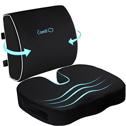 Office Chair Gel-Infused Memory Foam Back Support Cushion