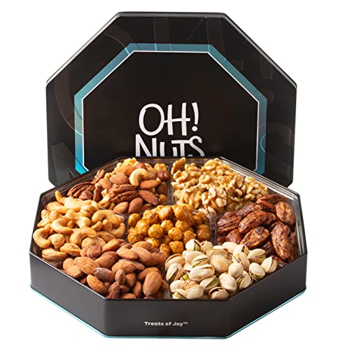 Oh! Nuts Gourmet 7-Variety Nuts Gift Tin - Healthy Snacks for Any Occasion