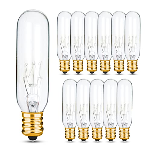 OhLectric T6 Incandescent Light Bulb - 25W, E12 Candelabra Base - Pack of 12