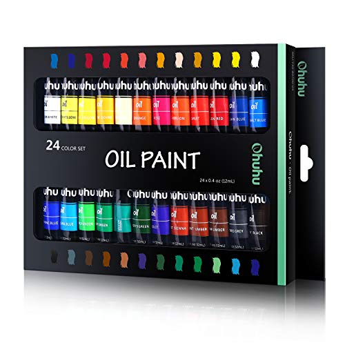 Ohuhu Oil Paint Set - 24 Colors - Ideal for Beginners