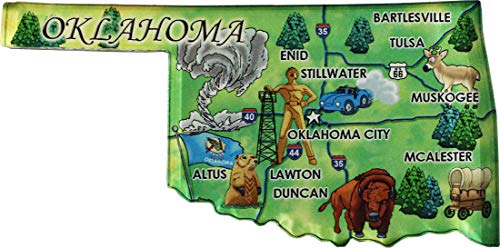 Oklahoma State Map Magnet