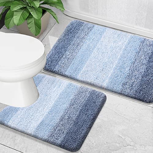 OLANLY Luxury Bathroom Rug Set - Soft and Absorbent Bath Mats with Non-Slip Backing