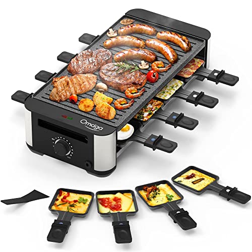 OMAIGA 8-Paddle Korean BBQ Raclette Table Grill, 1400W