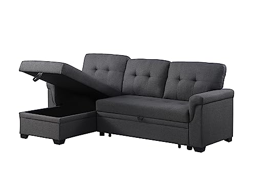 OMGO 84'' L-Shape Sleeper Sectional Sofa with Storage Chaise