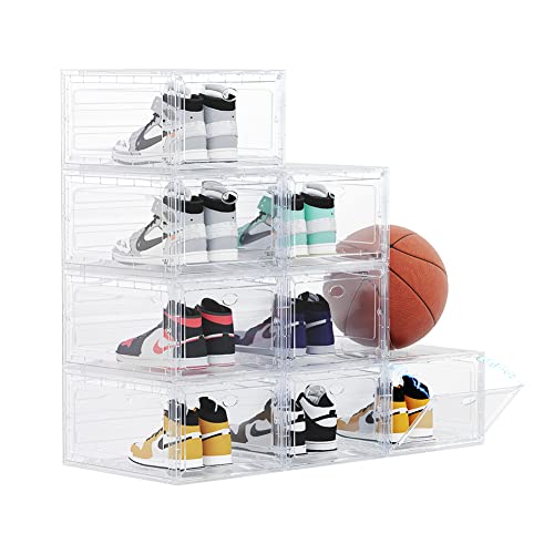 OMOPIN Clear Plastic Shoe Boxes: Stackable Shoe Storage Containers