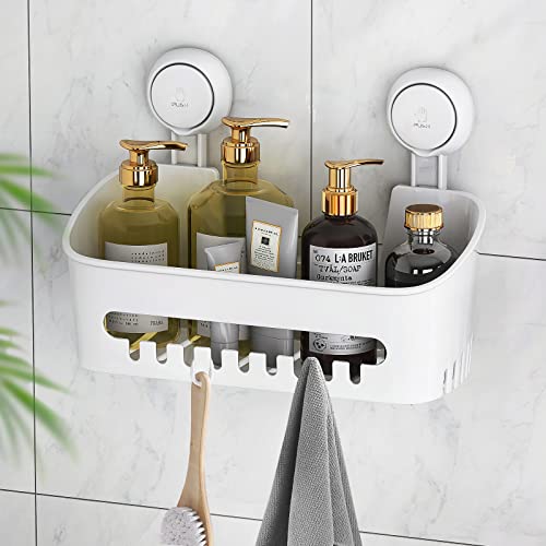 maxiffe corner shower caddy, shower organizer corner shower shelf with 8  hooks,2-pack adhesive stainless steel maxiffe shower shelves