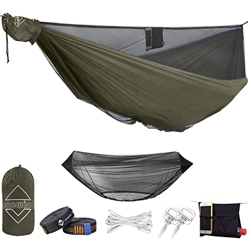 Onewind 12Ft Double Hammock with Mosquito Net and Tree Straps
