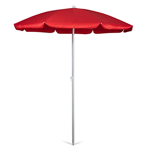 Picnic Time 5.5' Outdoor Canopy Sunshade Beach Umbrella - Red