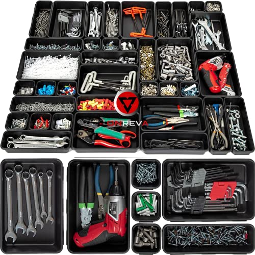 ONREVA Tool Box Organizer Tray Dividers Set