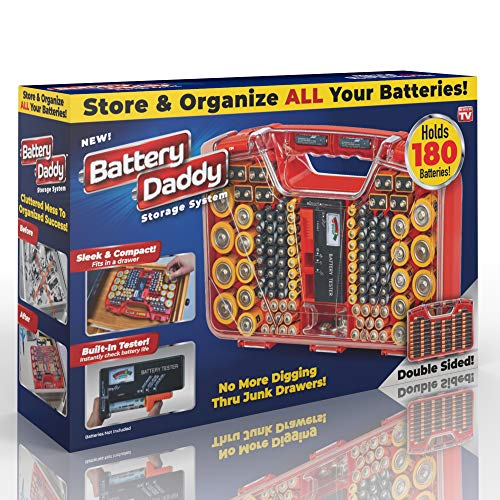 Battery Daddy - 180-Battery Organizer and Tester by Ontel