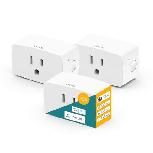 Onvis Smart Plug, Matter Over Thread, Compatible with Apple Home, Alexa & Google Home, More responsive, App and Voice Control, Schedule and Timer