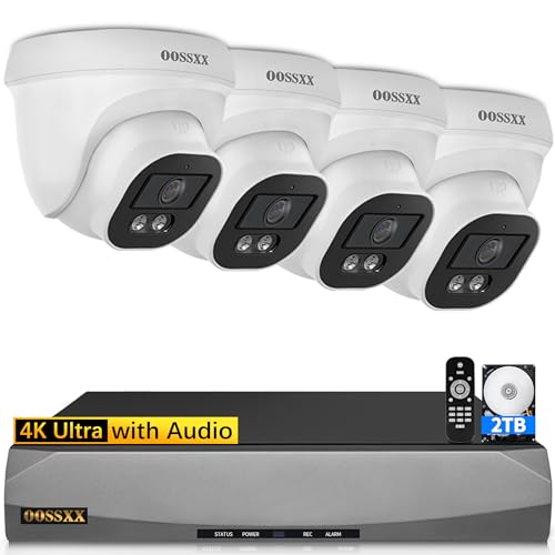 Ultra Wide-Angle 4K Home Security Camera System with Audio