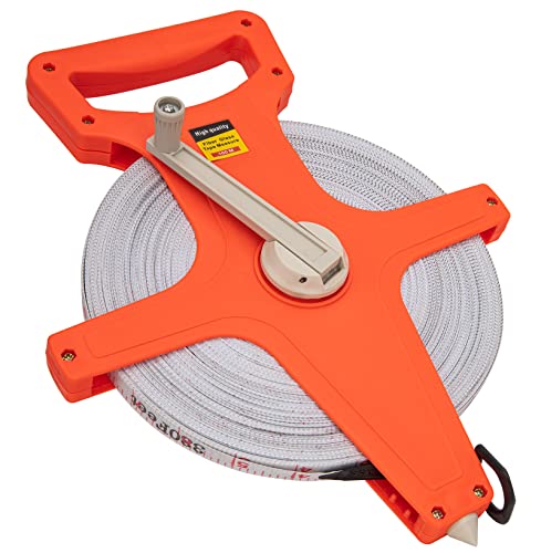 Open Reel Measuring Tape - 330FT Dual Sided Fiberglass Tape Measure for Engineer, Yard and Field
