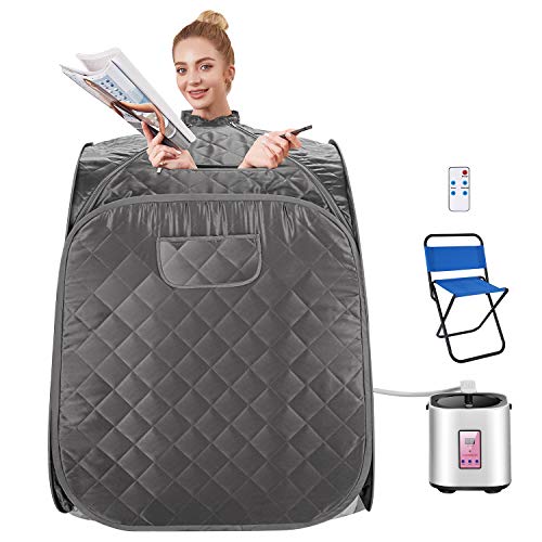 OPPSDECOR Portable Indoor Sauna with Remote Control and Chair