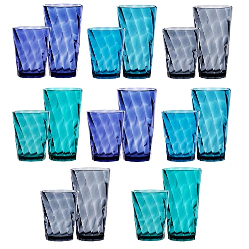 Optix Plastic Reusable Drinking Glasses Set