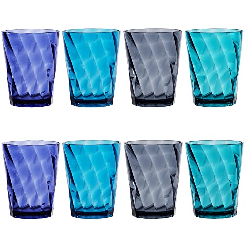 Optix Plastic Reusable Drinking Glasses (Set of 8)